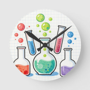 Horloge Ronde Verrerie de laboratoire de chimie colorée