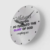 Horloge Ronde Verset biblique inspirant (Angle)