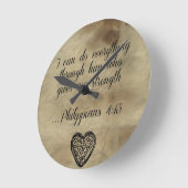 Horloge Ronde Verset biblique Philippiens 4:13 (Angle)