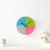 Horloge Ronde Vert bleu gris rose (Maison)