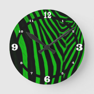 Horloge Ronde Vert de zèbre