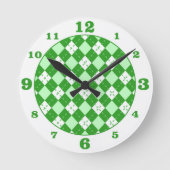 Horloge ronde verte Plaid Jacquard (Recto)