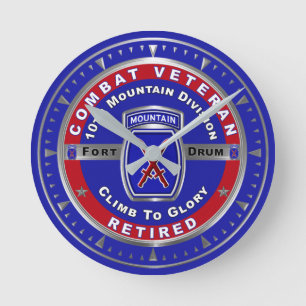 Horloge Ronde Vétéran de combat à la retraite de la 10e division