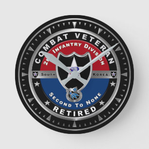 Horloge Ronde Vétéran de combat à la retraite de la 2e division