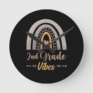 Horloge Ronde Vibes de 2e année Rentrée scolaire en deuxième ann