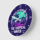 Horloge Ronde Vibes d'été tropicales-82646 (Angle)