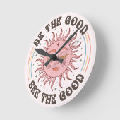 Horloge Ronde Vibes positives (Angle)