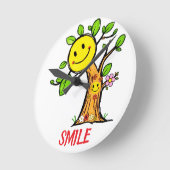 Horloge Ronde Vibes positives "Smile Tree" (Angle)
