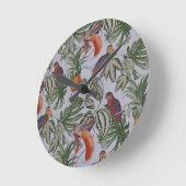 Horloge Ronde Vibes tropicales Lancer l'oreiller (Angle)