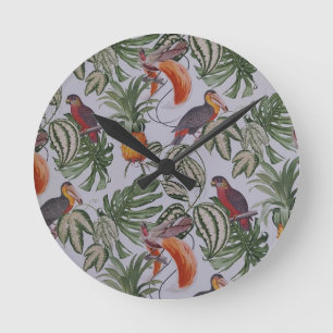 Horloge Ronde Vibes tropicales Lancer l'oreiller
