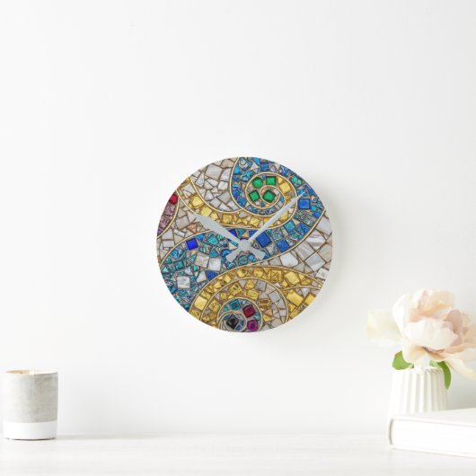 Horloge Ronde Vibrant Colour Mosaic Artistic (Maison)