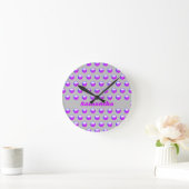 Horloge Ronde Vibrant Purple Polka Dot Pattern Geometric Modern (Maison)
