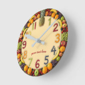Horloge Ronde Vibrant Summer Fruit Salad Wall Clock - Custom (Angle)