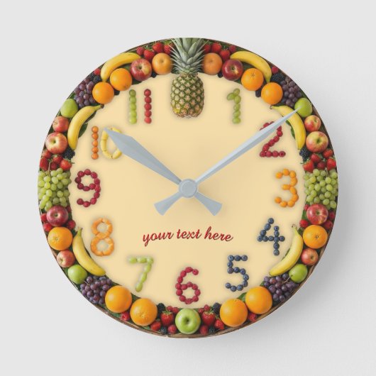 Horloge Ronde Vibrant Summer Fruit Salad Wall Clock - Custom (Recto)