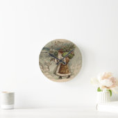 Horloge Ronde Victorian Santa Claus Christmas Tree Artwork (Maison)