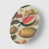 Horloge Ronde Vie morte avec fruits et crapaud (Angle)