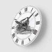 Horloge Ronde Vieille locomotive à vapeur (Angle)