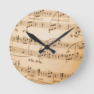 Horloge Ronde Vieille musique de feuille