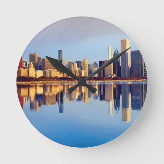 Horloge Ronde View of Chicago skyline with reflection (Recto)