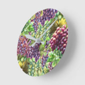 Horloge Ronde Vignobles de collage de vin vignoble raisin réalis (Angle)