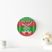 Horloge Ronde Vilain pull motif sonnettes Joyeux fils Xmas (Maison)