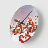 HORLOGE RONDE VILLAGE DE CHRISTMAS (Angle)