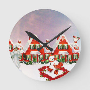 HORLOGE RONDE VILLAGE DE CHRISTMAS
