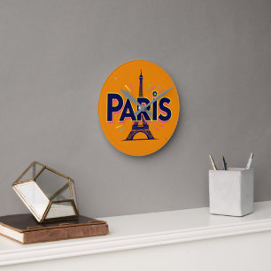 Horloge Ronde Ville lumière : Téméraire Paris Typographie Art