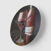 Horloge Ronde Vin rouge (Angle)