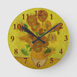 Horloge Ronde Vincent Van Gogh 15 Tournesols Peinture