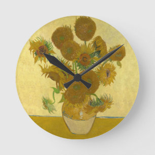 Horloge Ronde Vincent Van Gogh 15 Tournesols Peinture