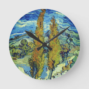 Horloge Ronde Vincent Van Gogh Deux peupliers à Saint-Rémy