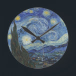 Horloge Ronde Vincent van Gogh| La Nuit étoilée, juin 1889<br><div class="desc">La Nuit étoilée,  juin 1889 (huile sur toile),  Gogh,  Vincent van (1853-1890) / Museum of Modern Art,  New York,  USA / The Bridgeman Art Library| Numéro de collection d'images: XOS702746</div>