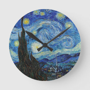 Horloge Ronde Vincent Van Gogh Starry Night Vintage Fine Art