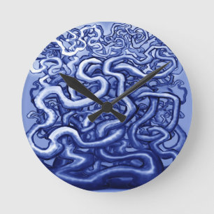 Horloge Ronde Vins Bleus
