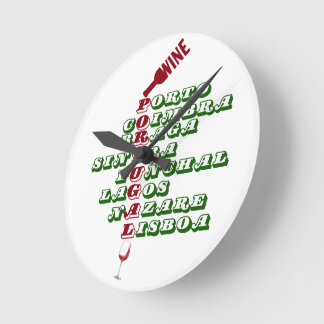 Horloge Ronde Vins portugais Vins à Mur de Vins