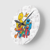 Horloge Ronde Vintage 123, rue Sésame (Angle)