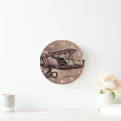 Horloge Ronde Vintage Aircraft (Maison)