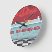 Horloge Ronde Vintage All American Diner (Angle)