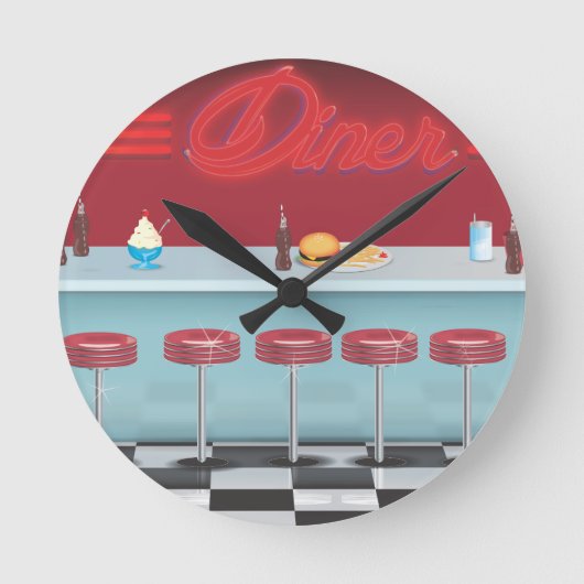 Horloge Ronde Vintage All American Diner (Recto)