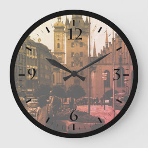 Horloge Ronde Vintage Allemagne Munich Église Marienplatz Grande