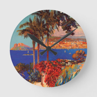 Horloge Ronde Vintage Antibes Côte d'Azur