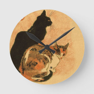 Horloge Ronde Vintage Antique Cat Theophile Steinlen Animals
