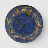 Vintage bleu et or zodiac astrologie céleste p