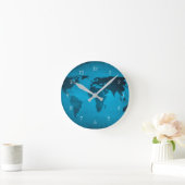 Horloge Ronde Vintage blue (Maison)
