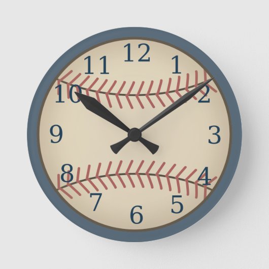 Horloge Ronde Vintage Blue Baseball Clock  (Recto)