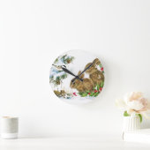 Horloge Ronde Vintage Bunnies de Noël (Maison)