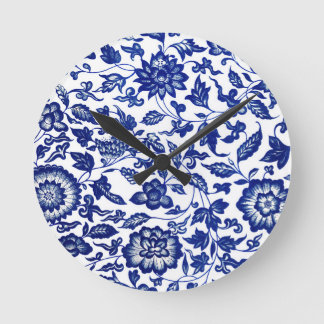 Horloge Ronde Vintage Chic Floral Design