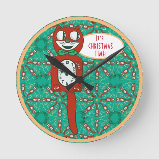 Horloge Ronde vintage funny kit cat klock Acrylic Wall Clock (Recto)