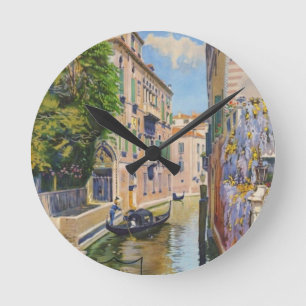 Horloge Ronde Vintage Grand Canal Gondolas Venise Italie Voyage